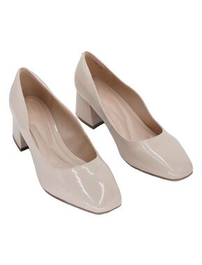 Easy Spirit Marelyn eFlex Light Natural Patent Square Toe Block Heel Size 10W
